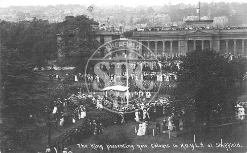 spc00288: Weston Park, Sheffield K.O.Y.L.I. Presentation 1905