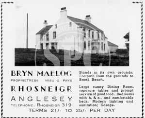 Bryn Maelog Advert, Rhosneigr